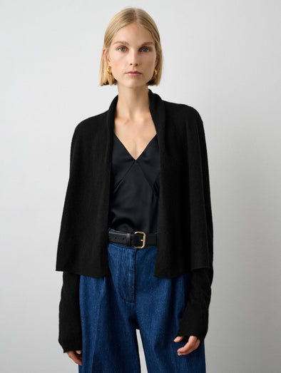 Cashmere Cropped Trapeze Cardigan