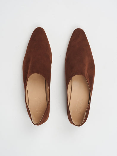 The Mule in Chocolate Suede