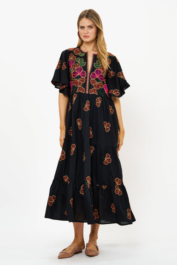 Flirty V-Neck Maxi- Almay Black