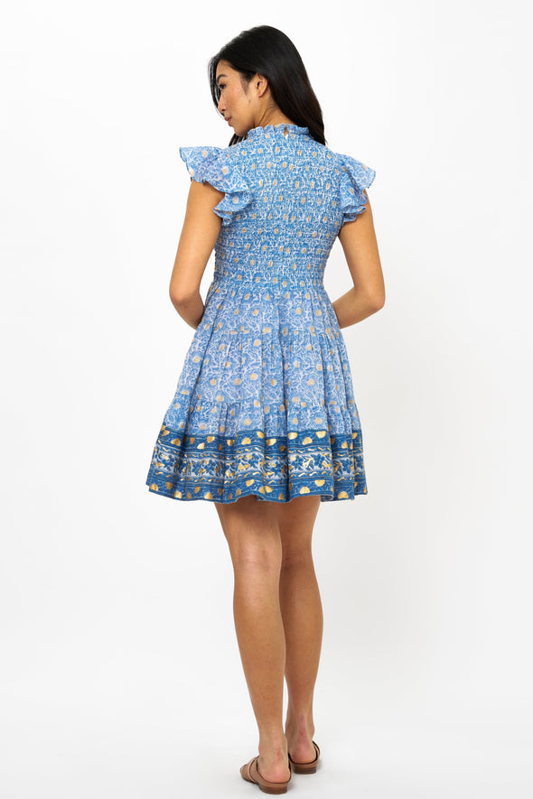 Smocked Flirty Short- Budapest Blue