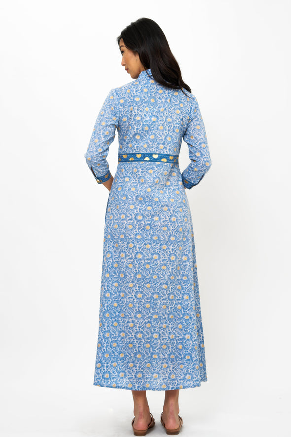 Shirt Dress Maxi- Budapest Blue