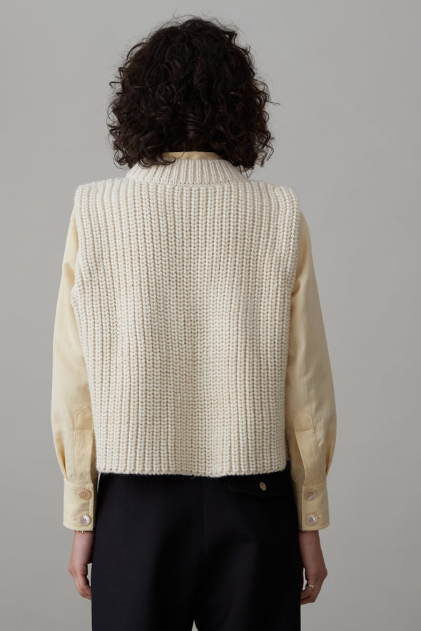 DYLAN SWEATER VEST | CREAM HIGHLAND WOOL