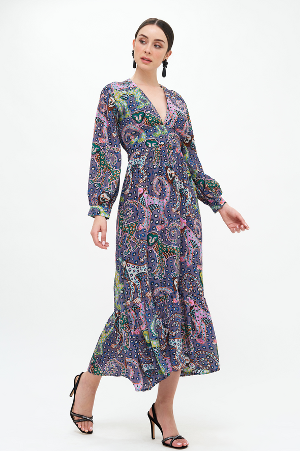 Tie Back Maxi- Capuchin Purple