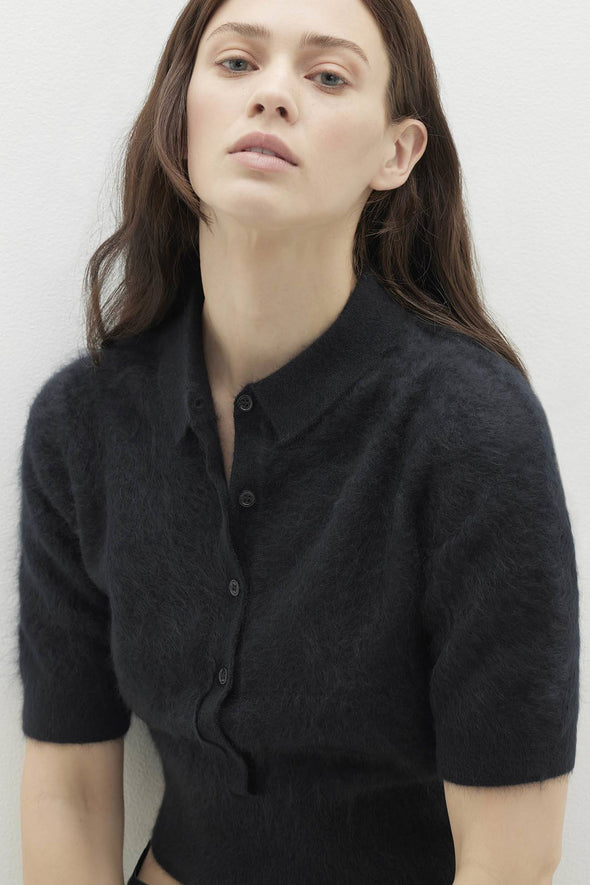 MAISIE BRUSHED CASHMERE COLLARED SWEATER