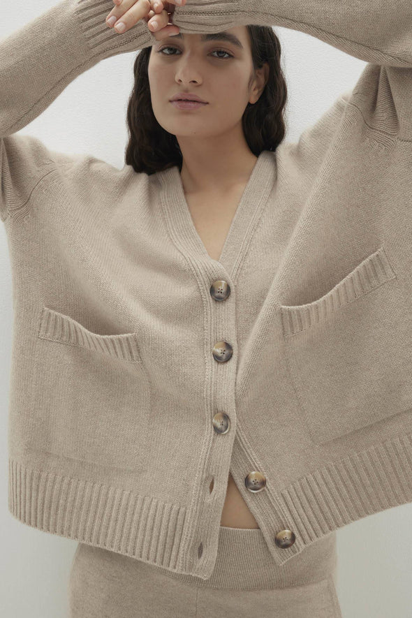 LAUREN BUTTON-UP CASHMERE CARDIGAN