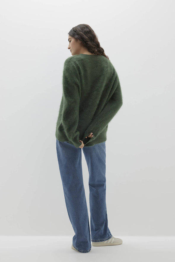 AGNES BRUSHED CASHMERE CREWNECK SWEATER