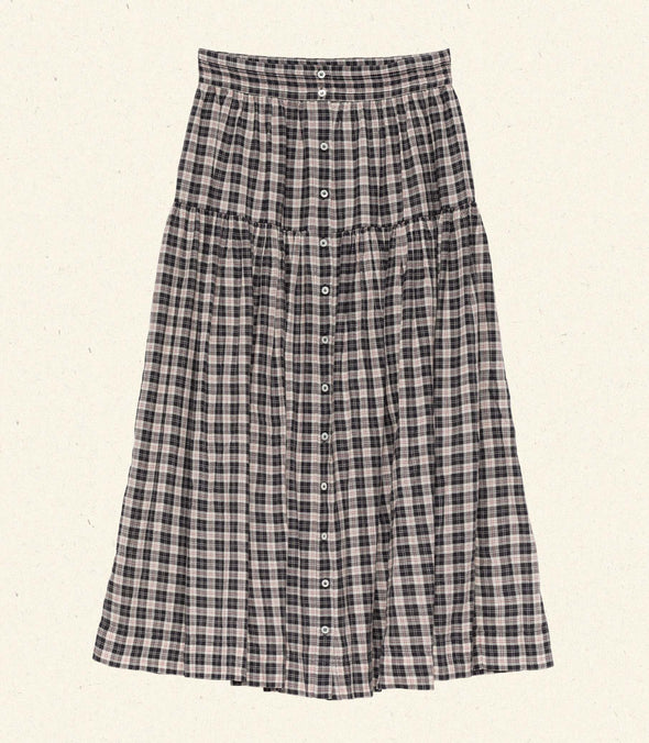 FABIENNE SKIRT -- NAVY COUNTRYSIDE PLAID