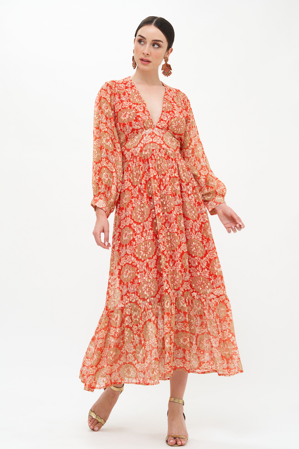 Tie Back Maxi- Hamden Red