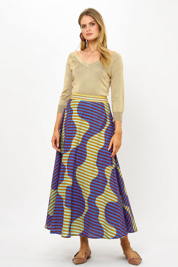 Swing Skirt- Haring Blue