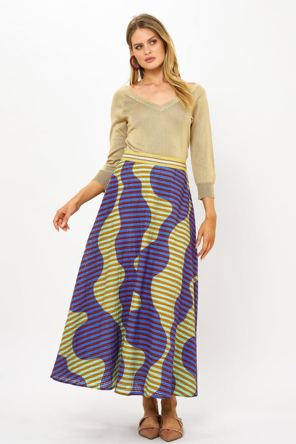 Swing Skirt- Haring Blue