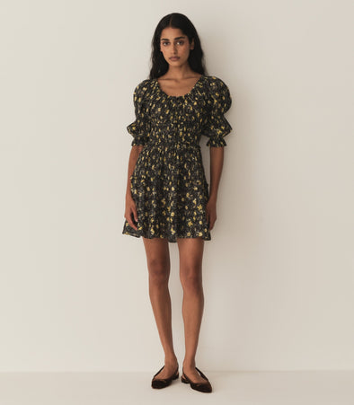 ISMENE DRESS -- NOIR WINDING BLOSSOMS