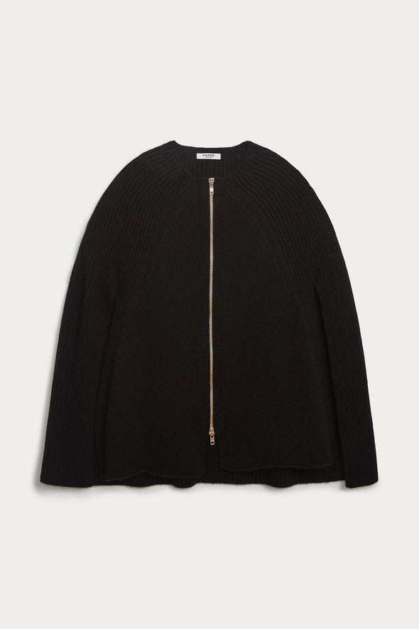 ALLEGRA ZIP-UP CASHMERE CAPE