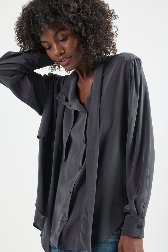 The Brooks Blouse in Dark Grey