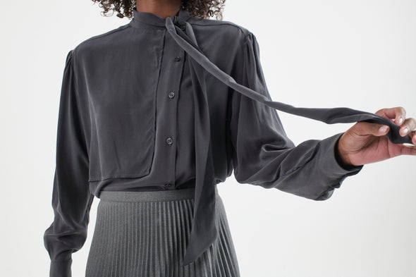 The Brooks Blouse in Dark Grey