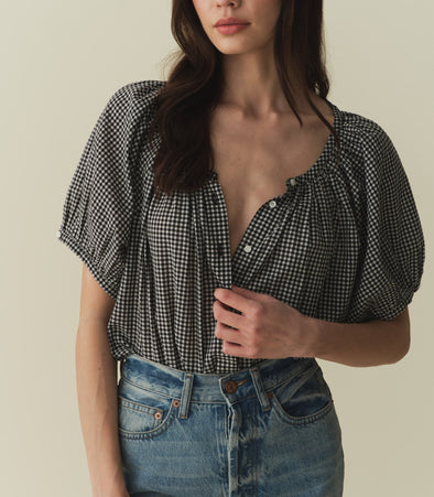 JUNE TOP -- LA MADDALENA GINGHAM