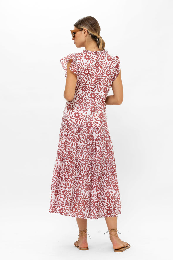 Cinched Flirty Midi- Jakarta Brown