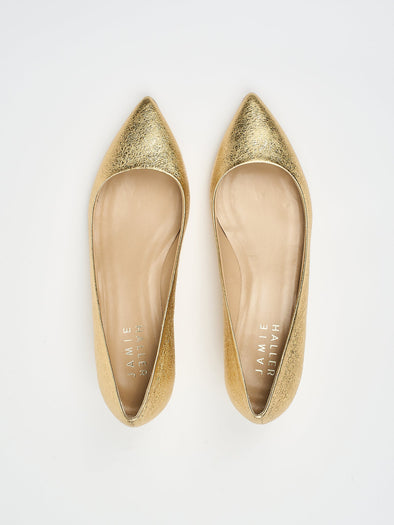 The Kitty Point Heel in Warm Gold