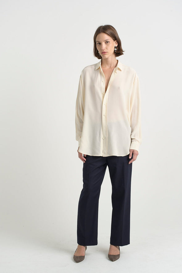 The Essential Silk Blouse in Creme