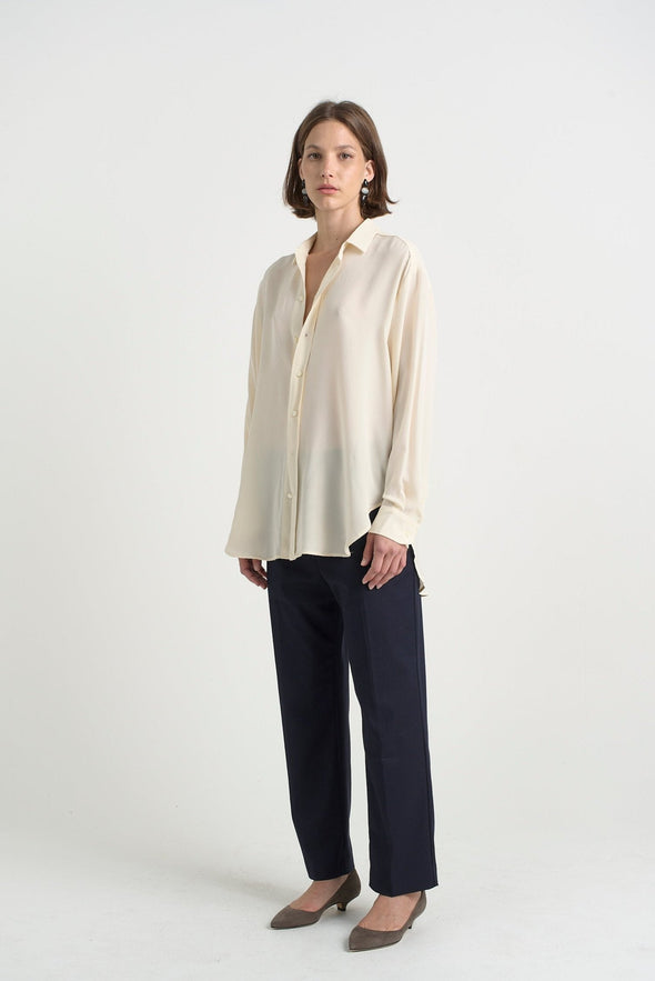 The Essential Silk Blouse in Creme