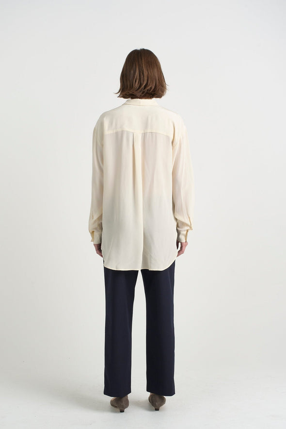 The Essential Silk Blouse in Creme