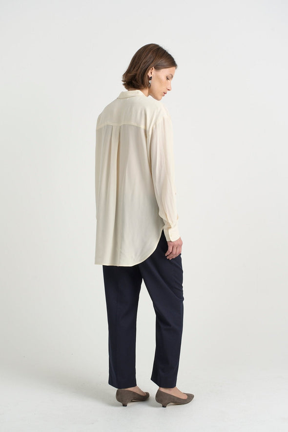 The Essential Silk Blouse in Creme