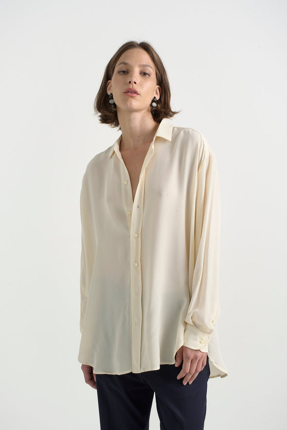 The Essential Silk Blouse in Creme