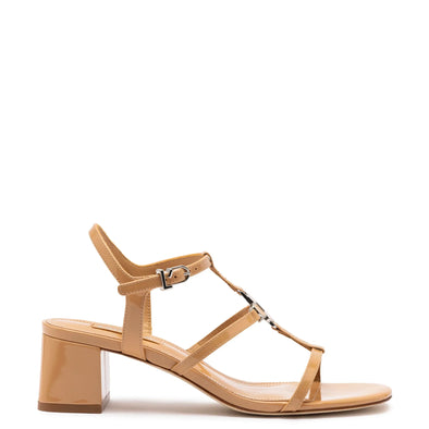 Hana Block In Tan Patent Leather