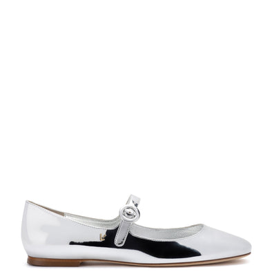 Blair Ballet Flat In Silver Specchio