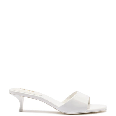 Greta Mule In White Patent Leather