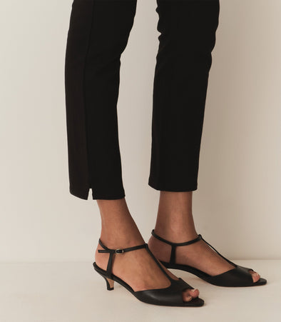 MAISIE T-STRAP HEEL -- BLACK BOX CALF