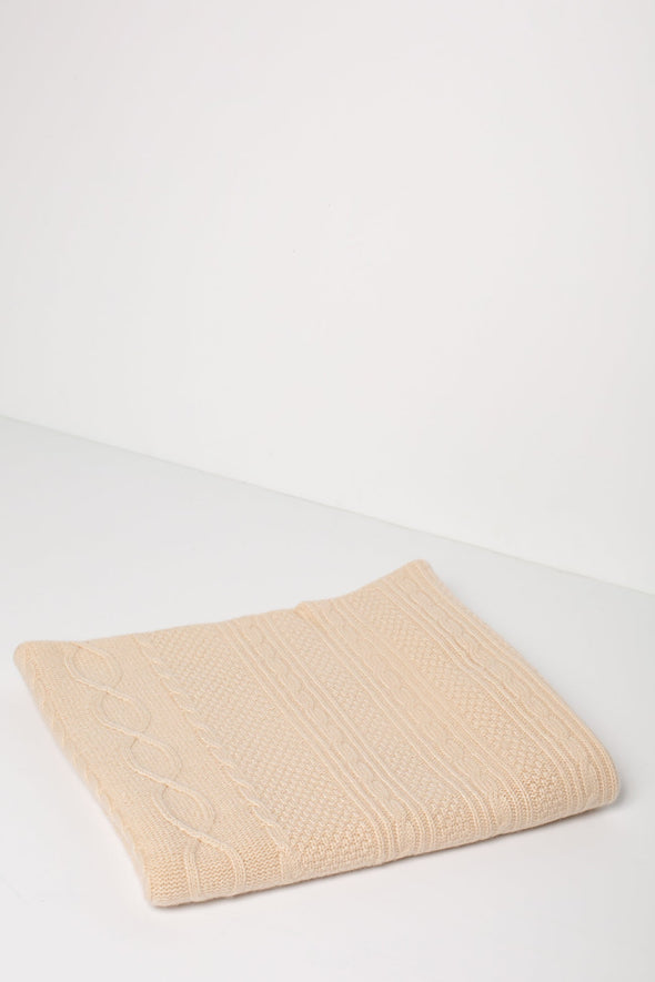 CABLE CASHMERE THROW BLANKET