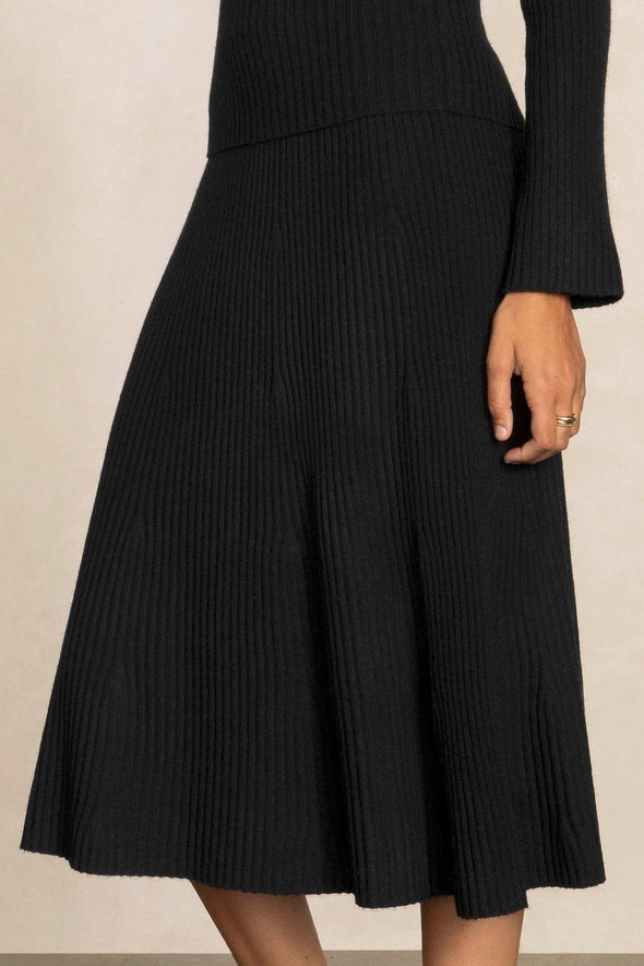 MIRA RIBBED MIDI SKIRT