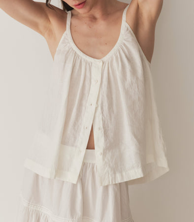 NALINA LINEN TOP -- SALT