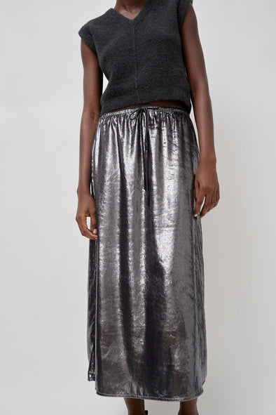 No.6 Inez Skirt in Silver Pony Hair