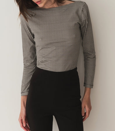 PAULETTE TEE -- NOIR LA MADDALENA GINGHAM