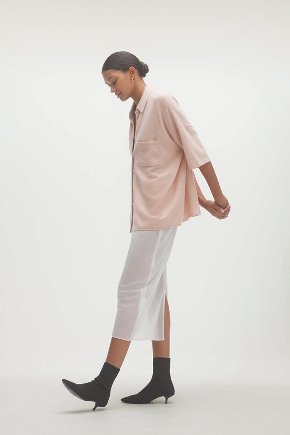 RUE BUTTON-UP CASHMERE TOP