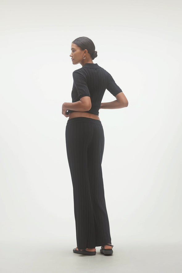 CHRISTIE RIBBED WIDE LEG PANT