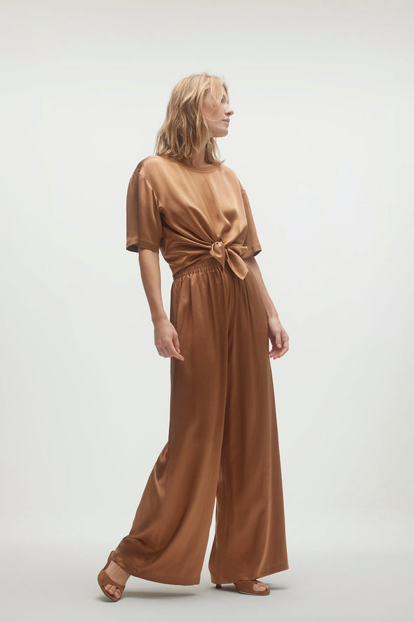 EVAN SILK WIDE LEG PANT