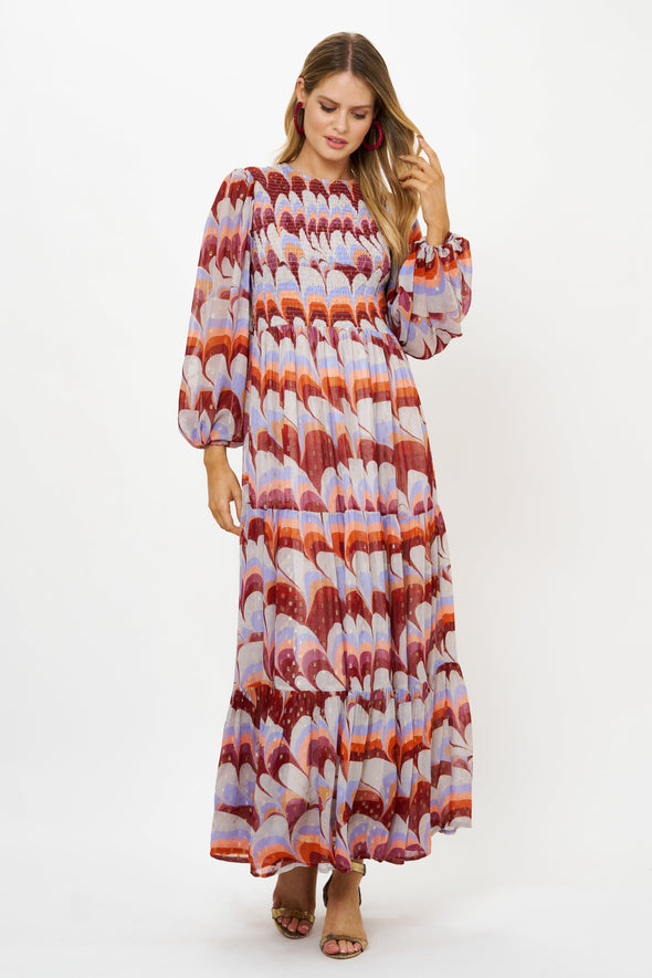 Smocked Top Maxi- Venice Cognac