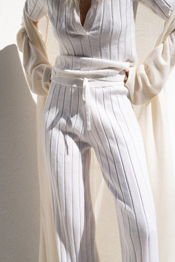 CHRISTIE RIBBED WIDE LEG PANT